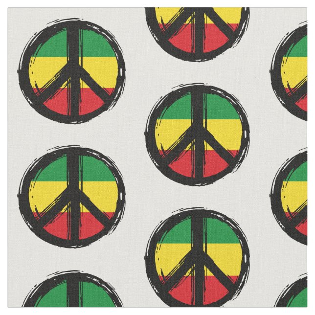 Tela Peace Symbol with reaggae style (De cerca)