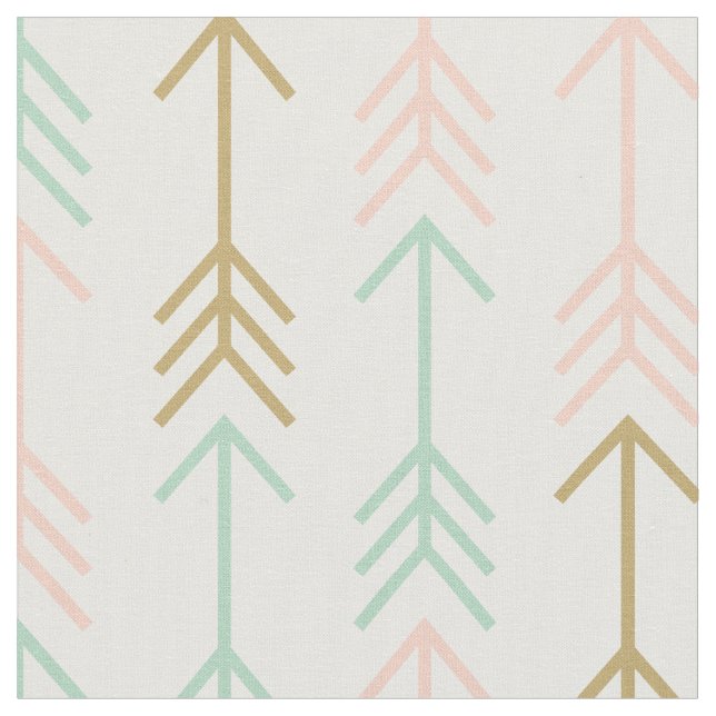 Tela Peach and Gold Arrows (De cerca)