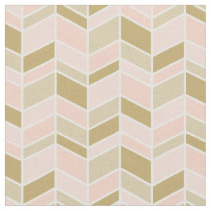 Tela Peach and Gold Herringbone Chevron