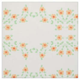 Tela Peach With Rusty Naranja Floral