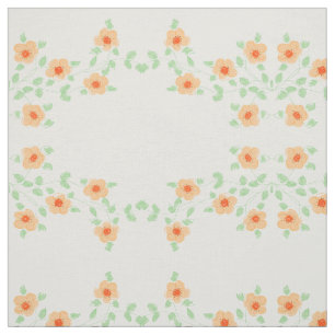 Tela Peach With Rusty Naranja Floral
