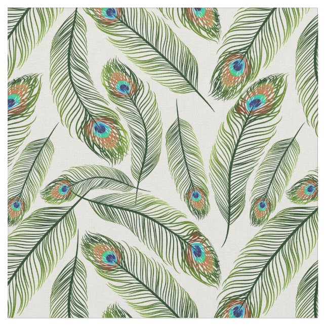 Tela Peacock Feathers (De cerca)