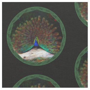 Tela Peacock y mariposa de pavo real