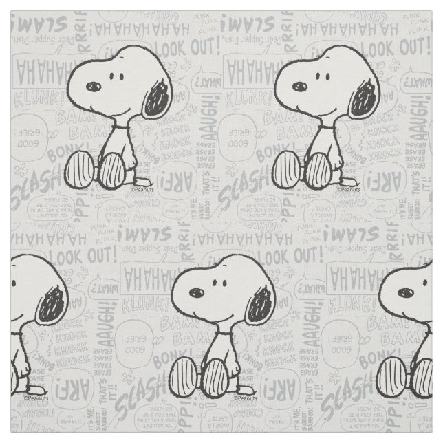 Tela PEANUTS | Snoopy on Black White Comics (Retal)