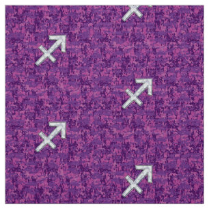 Tela Pearl Sagittarius Zodiac Rótulo Fuchsia Camo Digit