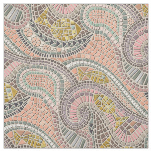 Tela peces mosaicos pastel