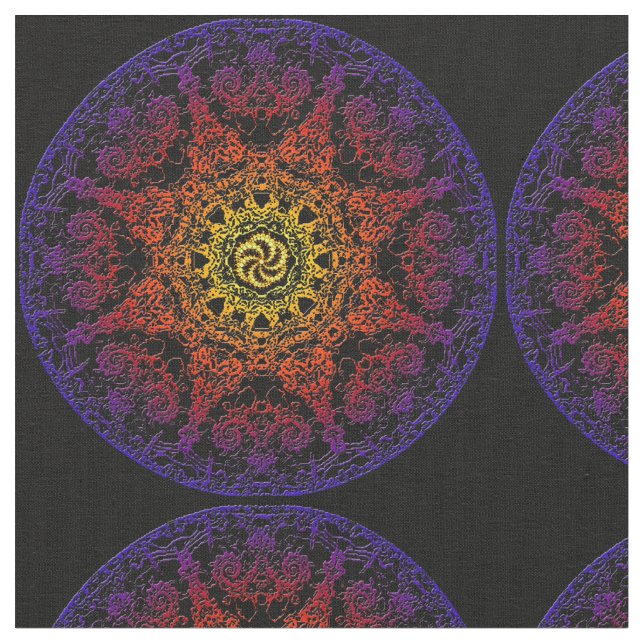 Tela peinada Chakra del algodón de Kala (56" (De cerca)