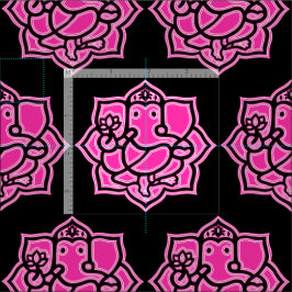 Tela peinada Ganesh rosada del algodón (56"