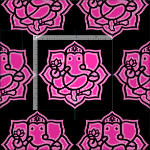 Tela peinada Ganesh rosada del algodón (56"