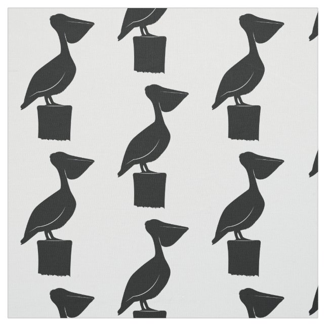 Tela Pelícano en un poste en silueta (Retal)