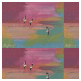 Tela Pelícanos de verano al atardecer