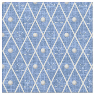 Tela Pelotas y palos de golf Argyle en Little Boy Blue