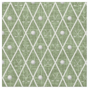 Tela Pelotas y palos de golf Argyle sobre verde Pickle