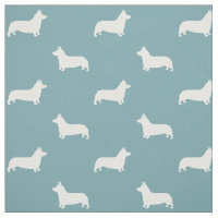 Pembroke Welsh Corgi Silhouettes Patrón azul