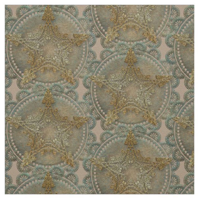 Tela Pentáculo florido Pagan Wiccan (Retal)