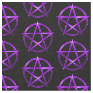 Tela Pentáculos púrpura místicos en Black Cheeky Witch®