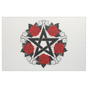Tela Pentagram con rosas rojas