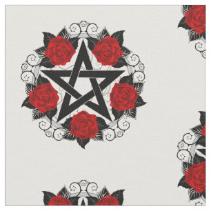 Tela Pentagram con rosas rojas