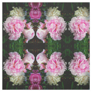 Tela Peonias rosas y blancas
