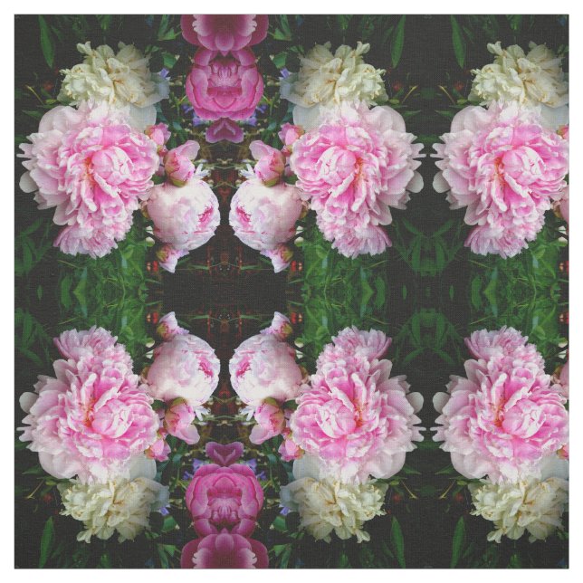 Tela Peonias rosas y blancas (Retal)