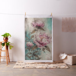 Tela Peonies pintados - Tejido
