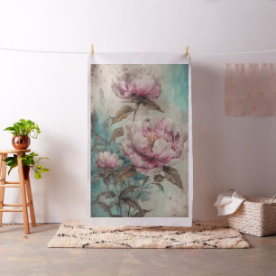 Tela Peonies pintados - Tejido