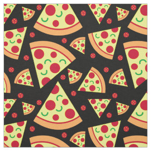 Tela Pepperoni Pizza Slices Diversión Patrón de comida 
