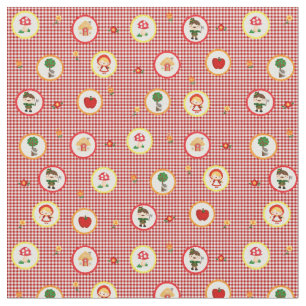 Tela Pequeña Caperucita Roja en rojo y blanco Gingham