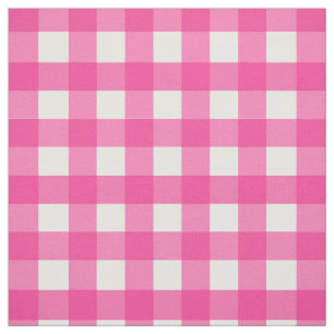 Tela Pequeño cheque de Gingham rosa