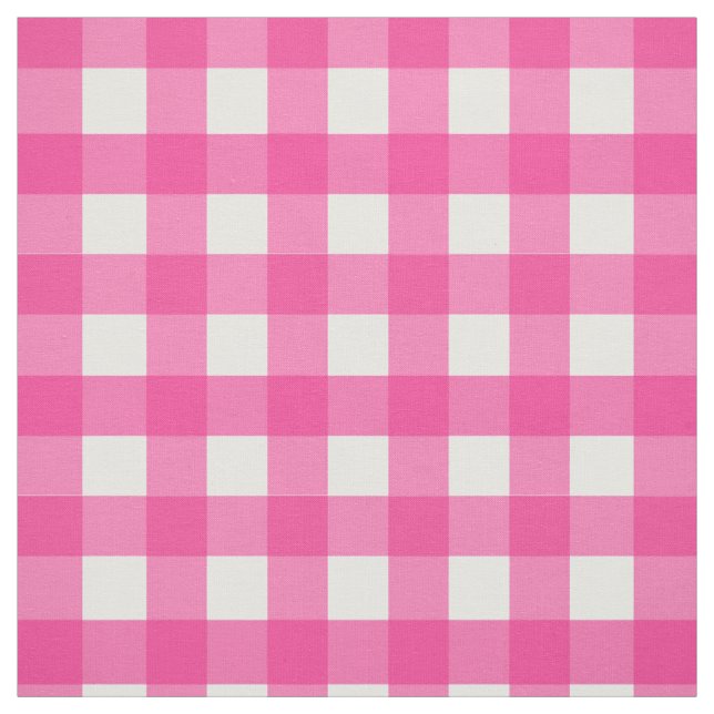 Tela Pequeño cheque de Gingham rosa (Retal)