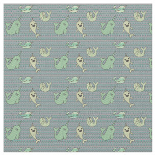 Tela Pequeño Narwhals feliz