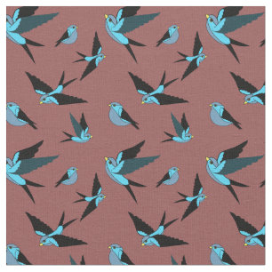 Tela Pequeño pájaro azul volando, sentado, huella de ar