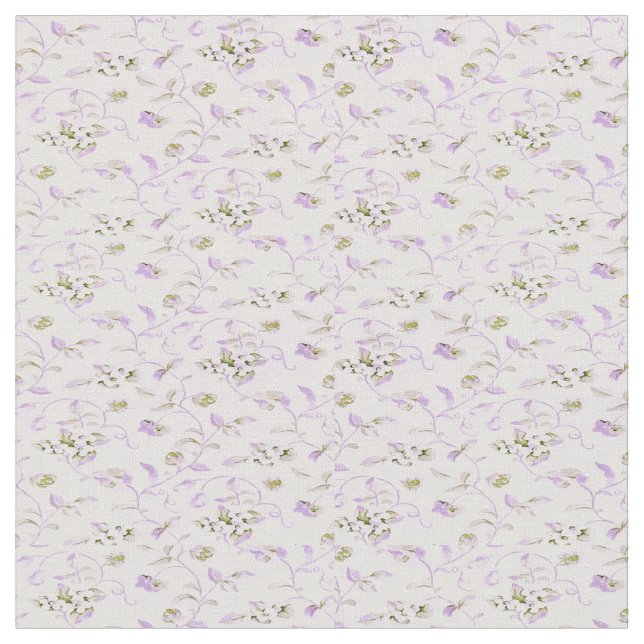 Tela Pequeño Pastel Morado Floral (De cerca)