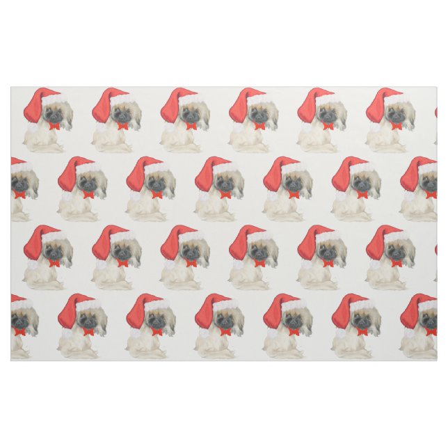 Tela Pequeño Santa Pekinés (Yarda)