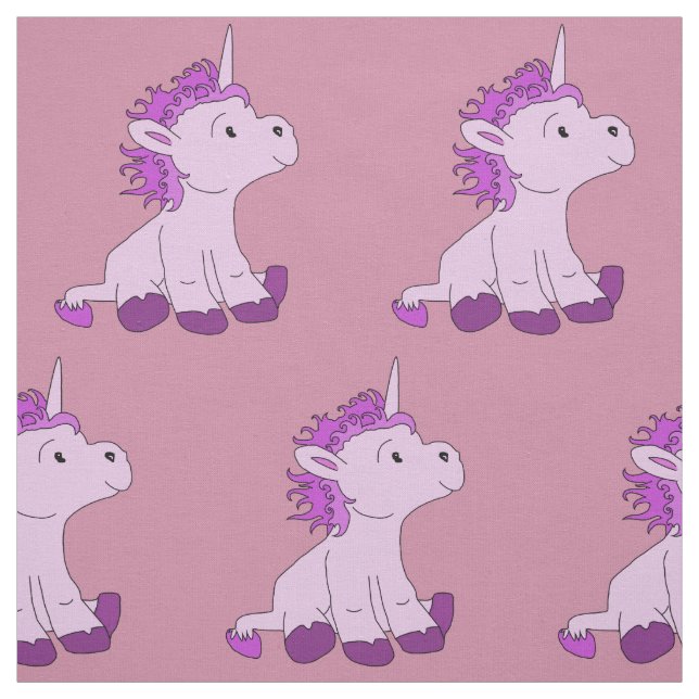 Tela Pequeño unicornio de color rosa (Retal)