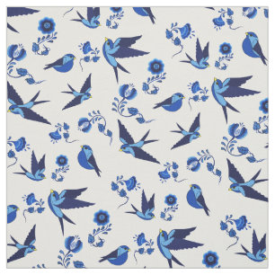 Tela Pequeño vuelo azul del pájaro, sentada, impresi