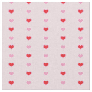 Tela Pequeños corazones rosados y rojos pequeños en col