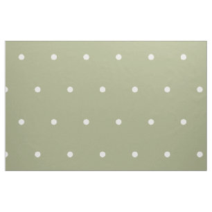 Tela Pequeños puntos de polka blanco en verde sabio