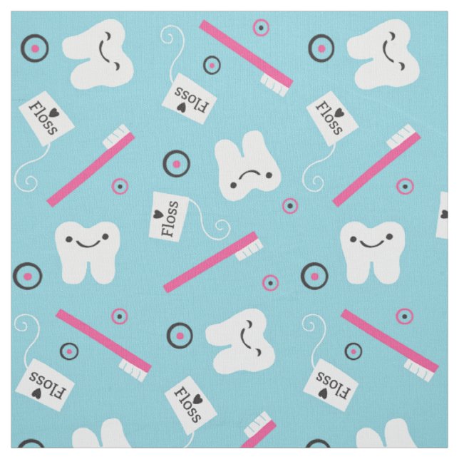 Tela Pérdida dental en azul (Retal)