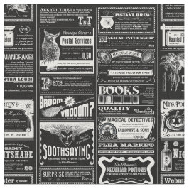 Tela periódico de halloween espeluznante negro