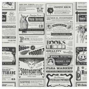 Tela periódico espeluznante de halloween blanco antiguo