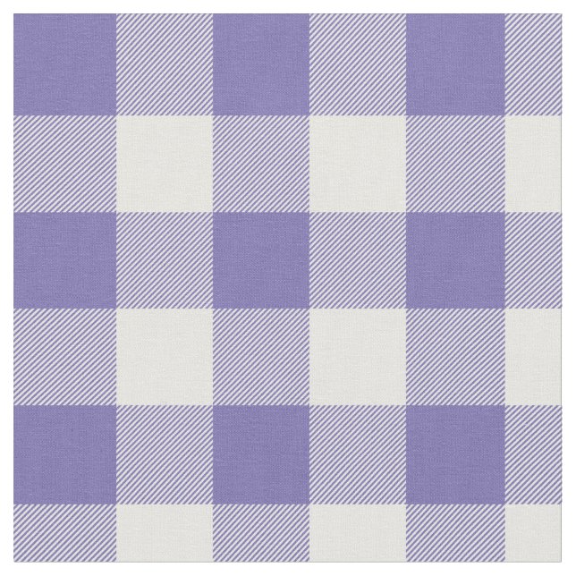 Tela Periwinkle y White Gingham Plaid (De cerca)