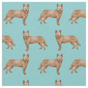 Tela perrito de ganado australiano heeler rojo azul cla