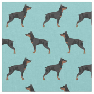 Tela perrito en miniatura pinscher azul claro