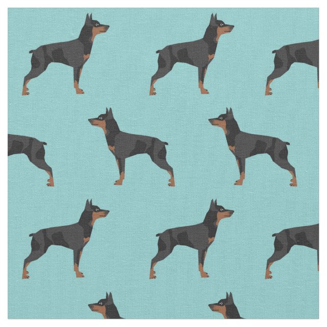 Tela perrito en miniatura pinscher azul claro (De cerca)