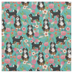 Tela Perro Bernedoodle florines turquesa