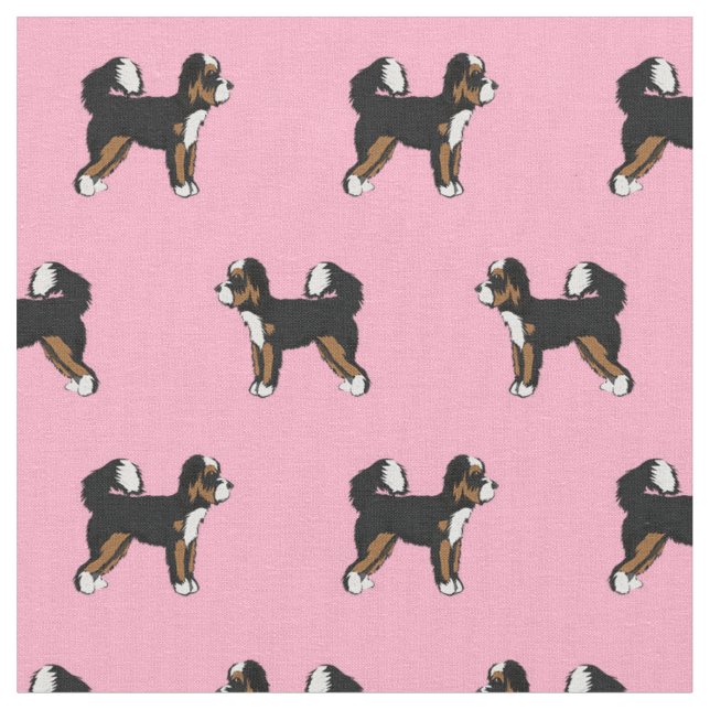 Tela Perro Bernedoodle rosa (De cerca)