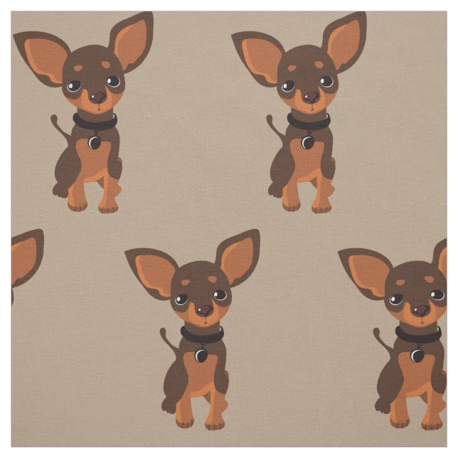 Tela Perro cachorro chihuahua marrón (Retal)