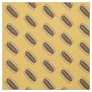 Tela Perro caliente amarillo Frankfurter Pickle Relish