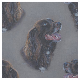 Tela Perro de Engish cocker spaniel. Pintura de la